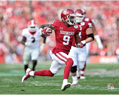 CeeDee Lamb Oklahoma Sooners UnSigned Jersey Run Ball vs Georgia Bulldogs Photo Cover
