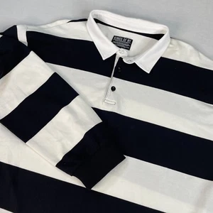 Kings of NY Shirt Mens 3XL Black White Stripe Rugby Preppy Stretch Sport Classic - Picture 1 of 12