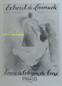 PUBLICITE PINAUD EAU DE COLOGNE EXTRAIT DE LAVANDE SIGNE NEBEL DE 1946 AD PUB - Imagen 1 de 1