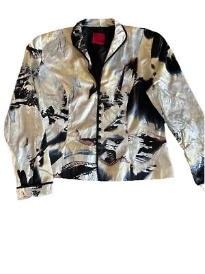 Vintage JS Collections 100% Silk Floral Cocktail Blazer Womens M Evening Jacket - Image 1 of 4