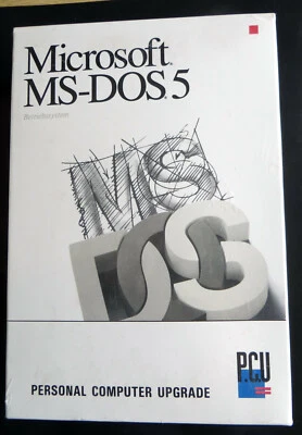 Microsoft MS-DOS 5 sistema operativo PCU 1991 vintage en embalaje original - ¡Rareza!!! - Imagen 1 de 3