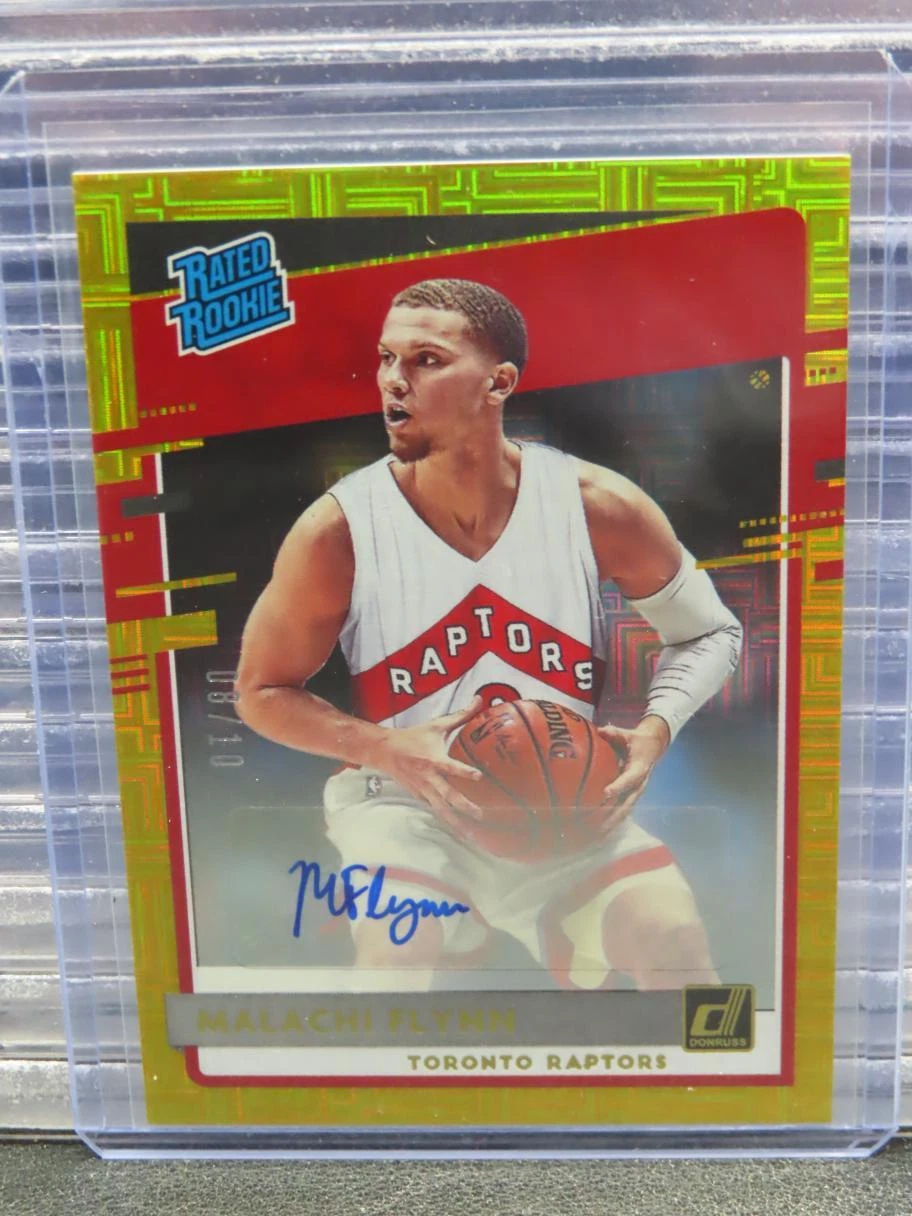 2020-21 Donruss Malachi Flynn Choice Gold Rookie Auto Autograph RC 08/10 Raptors