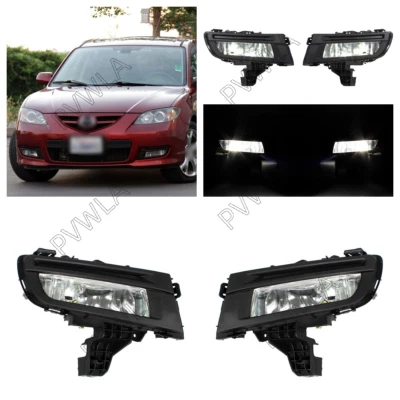 Par de luces antiniebla LED DRL para parachoques delantero izquierdo y derecho para Mazda 3 Sadan 2007-2009 Foto 1 de 4