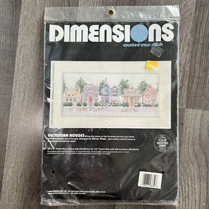 Vintage 1988 Dimensions Cross Stitch Kit Victorian Houses Nancy Rossi 3650 - Picture 1 of 3