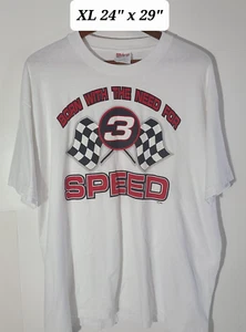 Vintage T-Shirt Y2K Dale Earnhardt #3 "Born with the Need for Speed" weiß XL - Bild 1 von 5