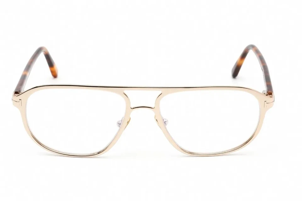 Marco de gafas de aviador Tom Ford TF5751-B oro rosa 028 55-16-145 bloqueo azul Foto 1 de 2