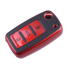 Red Remote FLip Key Fob Cover Case Fit For VW Golf Passat Eos Beetle Jetta