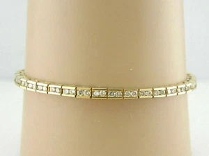 5Ct Round Cut Lab Created Diamond Women's Tennis Bracelet 14k Yellow Gold Plated - Picture 1 of 9