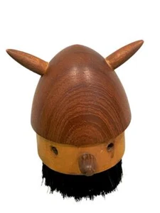 Teak Arne Basse Denmark Dansk Brugskunst MCM Viking Brush Wood Danish Modern 60s - Picture 1 of 8