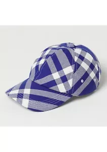 BURBERRY blue & white check nylon & wool baseball cap Size Medium Daniel Lee NWT - Picture 1 of 9