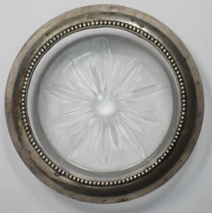 Sterling Silver Glass Coasters BL0221 combine shipping - Picture 1 of 2