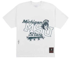 Cactus Jack by Travis Scott & Mitchell & Ness T-Shirt Michigan State - Picture 1 of 5