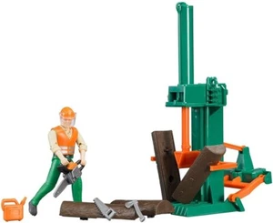 New Bruder Toys Bworld Logging Set w/ tools & Man 62650 - Picture 1 of 2