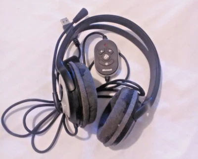 Microsoft LifeChat LX-3000 Stereo Headset USB Wired USED - Image 1 of 4