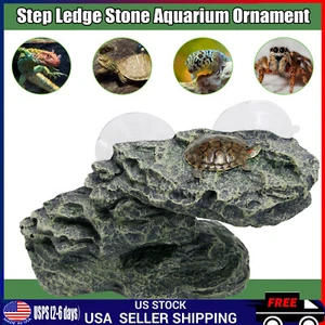 Reptile Turtle Basking Terrace Aquarium Tank Decor Resin Dodge Cave Platform XXL - Picture 1 of 15
