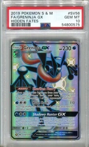 PSA 10 Greninja GX Full Art SV56 SM Hidden Fates 2019 - Picture 1 of 2
