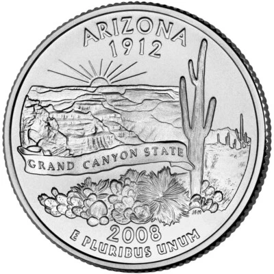 2008 D Arizona State Quarter.  Uncirculated From US Mint roll. - Image 1 of 3