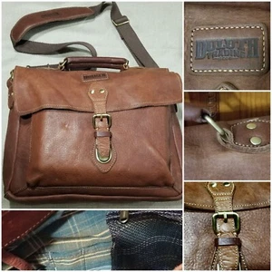 DULUTH Trading Co All-Business Case Saddle Leather 15" Laptop Briefcase Bag Tote - Picture 1 of 23