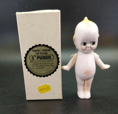 Muñeca Kewpie de porcelana Pudgie Bisque de 5" Shackman réplica de colección con brazos móviles nueva en caja Foto 1 de 4