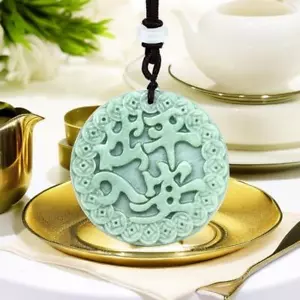 Jade Luck Pendant Jewelry Natural Vintage Designer Gemstones Green Necklace Man - Bild 1 von 6