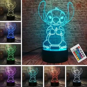 Stitch Night Light | 3D LED Lamp with Remote | 16 Color Christmas & Holiday Gift - Picture 1 of 7