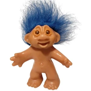 Vintage 1986 Thomas DAM Troll Doll Blue Hair 4" - Picture 1 of 8
