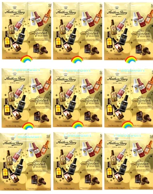 9 Pack Anthon Berg Dark Chocolate Liqueur Liquor filled Bottles 64 CT 2.2LB Each