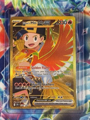 Pokémon TCG Ethans Ho-Oh EX Destined Rivals 239/182 Full Art Gold Hyper Rare - Image 1 of 3