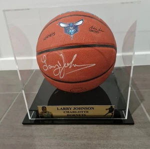 Larry Johnson Hornets Signed Wilson NBA Authentic Series Basketball (JSA) - Picture 1 of 2