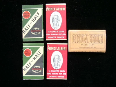 Papeles de liar de cigarrillos vintage medio y medio, príncipe Alberto y Riz La Belle  Foto 1 de 3