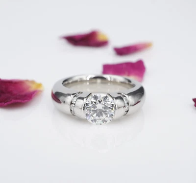 Gelin Abaci Natural Diamond Engagement Ring Platinum Sz 4.5 GIA G VVS1 CO1226 - Image 1 of 4