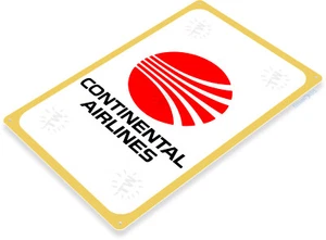 Continental Airlines Retro Logo Jet Airplane Vintage Wall Décor Metal Tin Sign - Picture 1 of 4