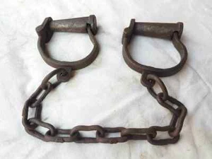Handgefertigte schwere Kette Bein Manschetten Schloss Schlüssel Handschellen - Bild 1 von 5