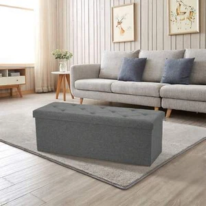 43" Foldable Ottoman Bench – Storage Chest, Toy Organizer, Foot Rest, Foam Seat - Picture 1 of 9