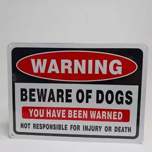 Warning Beware Of Dogs 10"×7" Metal Sign (2-Pack) Indoor/Outdoor - Picture 1 of 2