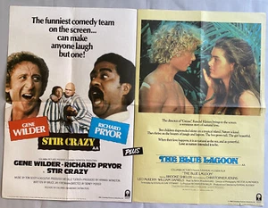 STIR CRAZY / THE BLUE LAGOON - UK QUAD - ORIGINAL VINTAGE CINEMA POSTER - Picture 1 of 7