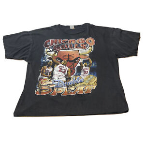 Vintage 90’s Chicago Bulls Rap Tee NBA 3 Peat Champs Jordan Pippen Rodman L/XL