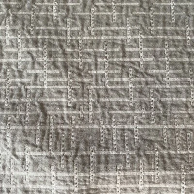 (1) WEST ELM Modern Geo Standard Pillow Sham Gray White - Image 1 of 4