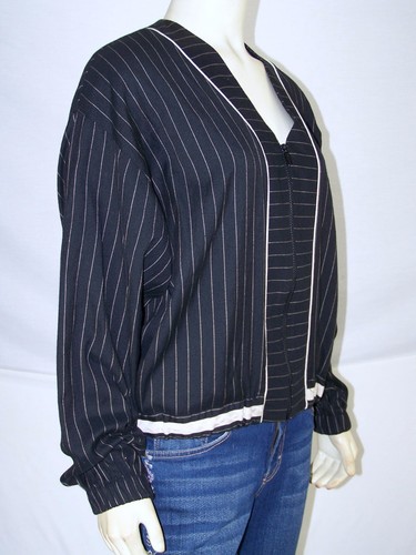 VETEMENTS Giacca sportiva vintage donna media 8 10 nera manica lunga cerniera davanti donna