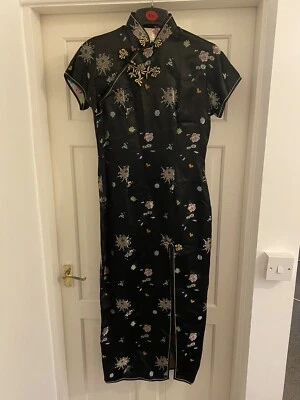 Vestido Bordado Vintage Marca Peony Shanghai Estilo Oriental Talla 36 (Reino Unido 8) Foto 1 de 3