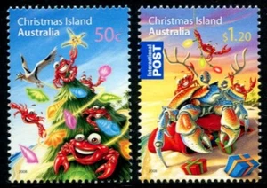 2008 Christmas Island Christmas Issue Set Of 2 Stamps MNH, Clean & Fresh - Bild 1 von 1