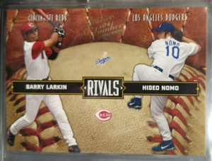 2004 Donruss Leather & Lumber Barry Larkin/Hideo Nomo Rivals /2499