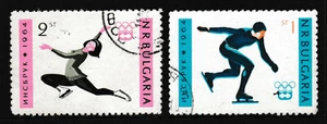 Used set of 2 stamps  'Winter Olympics Games' , BULGARIA 1964 - Picture 1 of 3