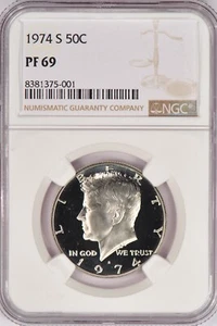 1974 S Kennedy Half Dollar Proof NGC PF 69 PR69 Frosty Coin 50C - Picture 1 of 2