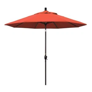 California Umbrella Patio Market Umbrella 9' Aluminum Sunset Olefin Push Tilt - Picture 1 of 7