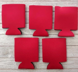 5 Blank Red Collapsible Foam Can Koozies Beer/Soda  - Picture 1 of 3