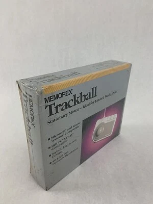 Memorex Trackball Mouse Ergonomic PC Wired Vintage NOS 3202-2313 - Image 1 of 4