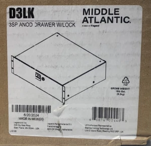 Middle Atlantic D3LK / 3-Space Rack Drawer w/ Lock / Black / Brushed - Photo 1/2