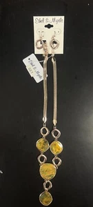 Ethel & Myrtle Earring and Necklace Set NWT Gold with yellow rock look stones - Picture 1 of 3