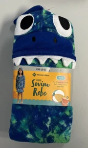 Boys Girls XXS (2/3) Soft French Terry Swim Bath Robe Shark Character Hoodie - Picture 1 of 4